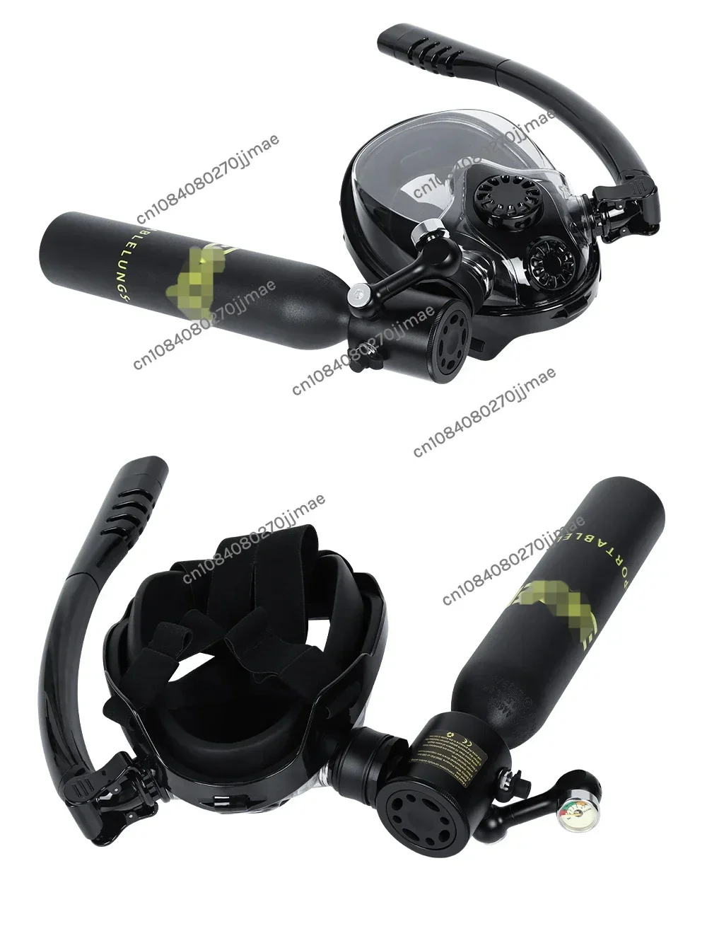 Equipped with Deep Sea Small Portable Diving Oxygen Cylinder, Fully Sealed Oxygen Mask, Full Glasses and Breathing Tube