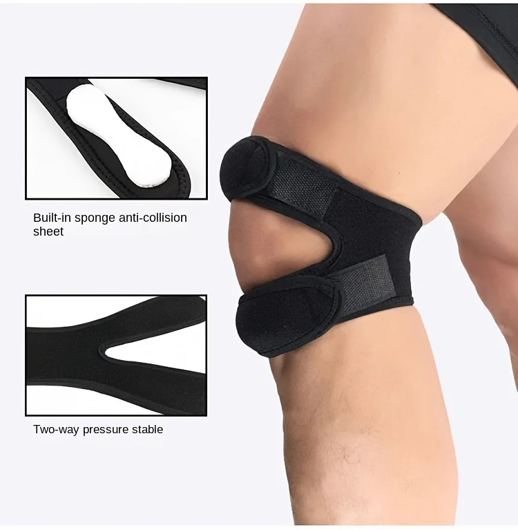 Immagine 5: Ginocchiere da 2 pezzi, ginocchiere regolabili, attrezzature sportive per il supporto del ginocchio, cinghie per menisco, adatte per la corsa, il fitness