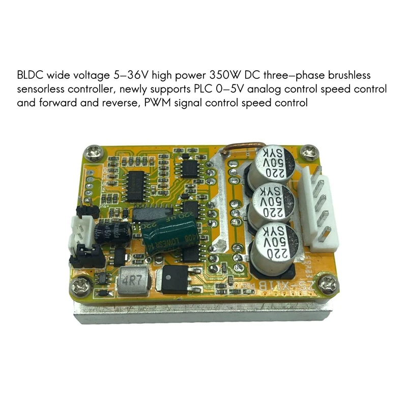 ZS-X11B Motor Driver 350W High Power Brushless Hallless DC Motor Driver Board Wide Voltage 5-36V Motor Controller Module