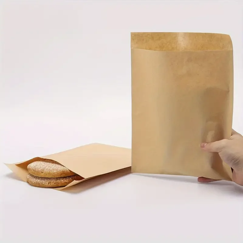 50/100pcs Disposable Paper Bags Sandwich Wrappers Oil-Proof Hamburger Fries Baking Oil Paper Packaging Coated Grease Box Bags