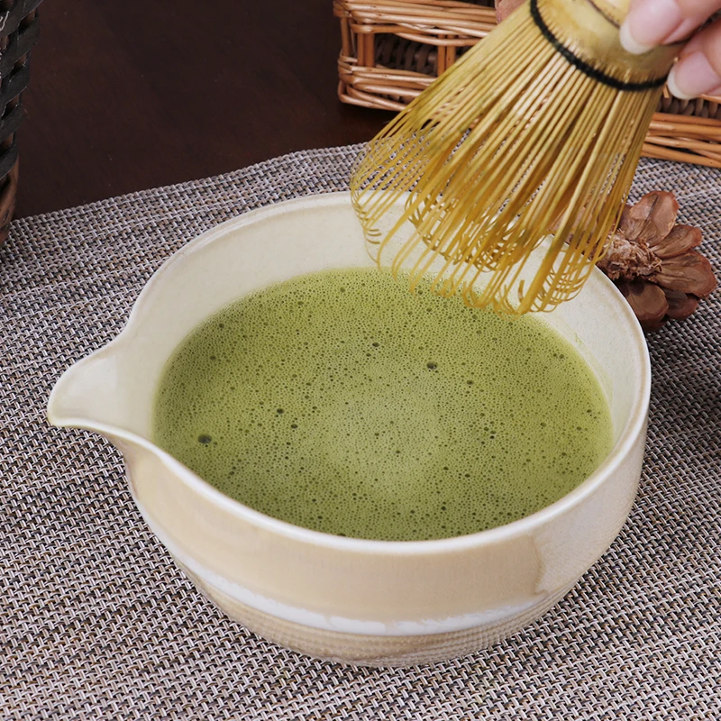 วินเทจญี่ปุ่นพิธีชงชา Matcha ชุด 4 ชิ้น Premium Matcha Starter Kit ไม้ไผ่ Whisk & ชามเซรามิคชุดของขวัญกล่องเป็นมิตรกับสิ่งแวดล้อม