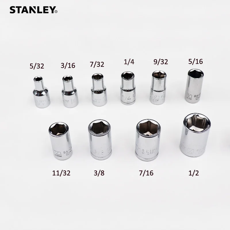 Stanley Peça Unidade Polegada Soquete 32 16 32 32 16 11 32 16 Chave de Soquete Ferramentas de Garagem Quadrado Imperial