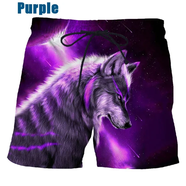 2023 Fashion Animal Wolf 3d Shorts Hip Hop Rock Personality Creative Summer Casual Beach Shorts