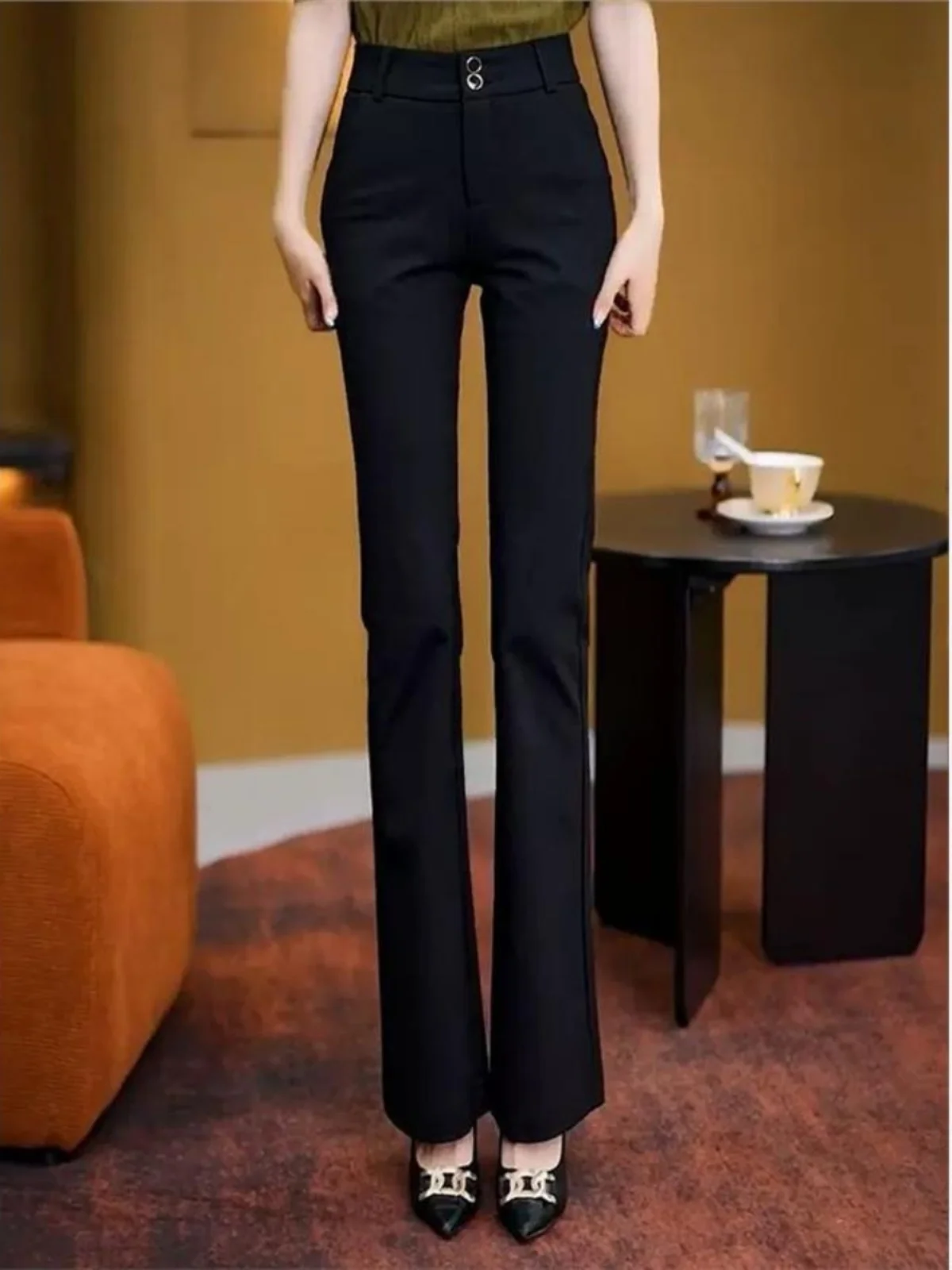 

Новинка 2025, корейские широкие костюмные брюки, женские весенне-осенние драпированные повседневные узкие прямые леггинсы, брюки