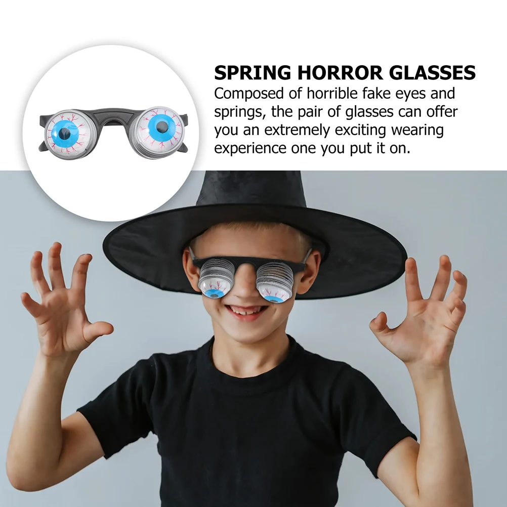 4 pezzi Occhi horror Occhiali divertenti Bulbi oculari cadenti Primavera Halloween Decorazione festa in maschera Novità Gag Toys