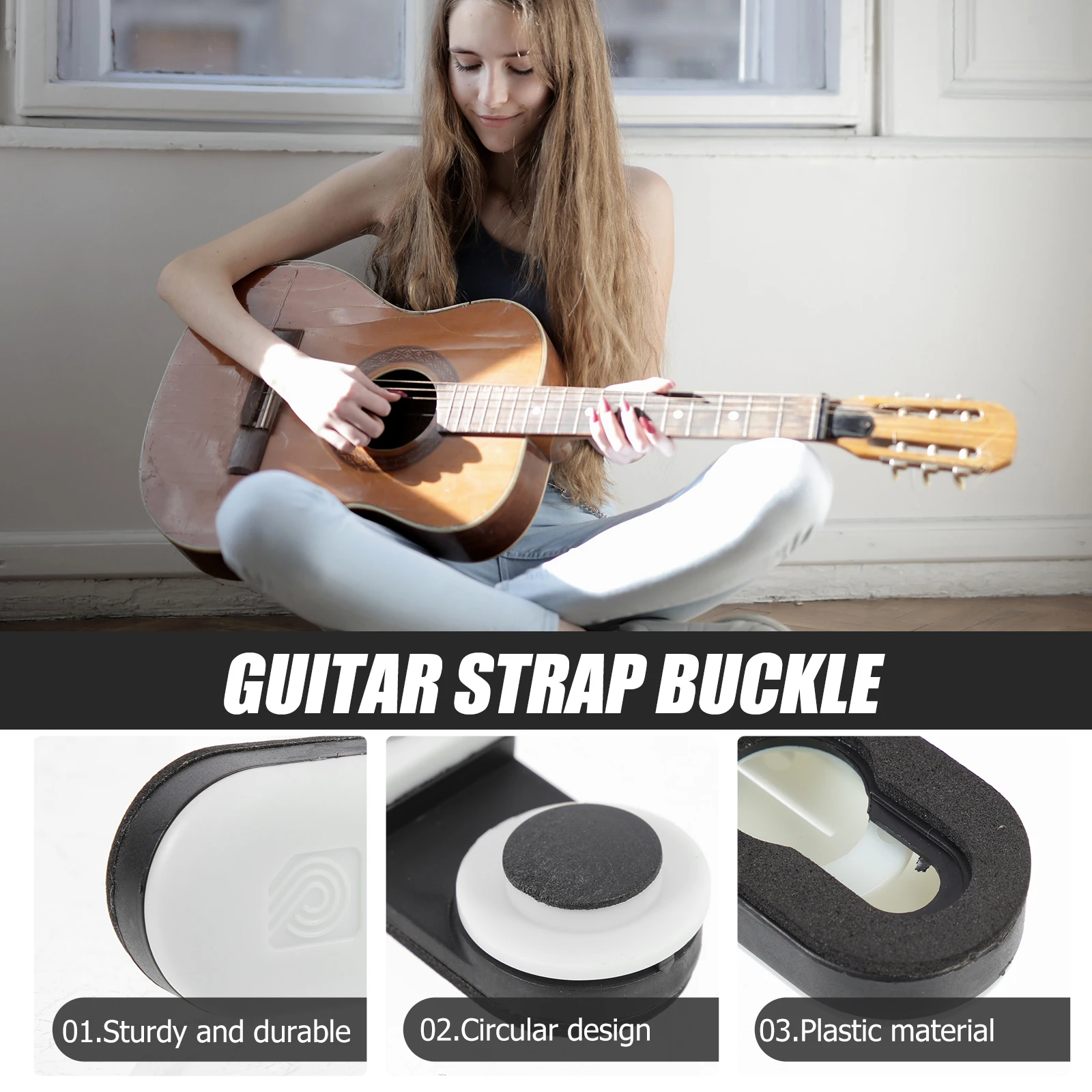 

Guitar Strap Anti-slip Buttons Bass Locks Non-slip Anti-falling Instrument Buckles