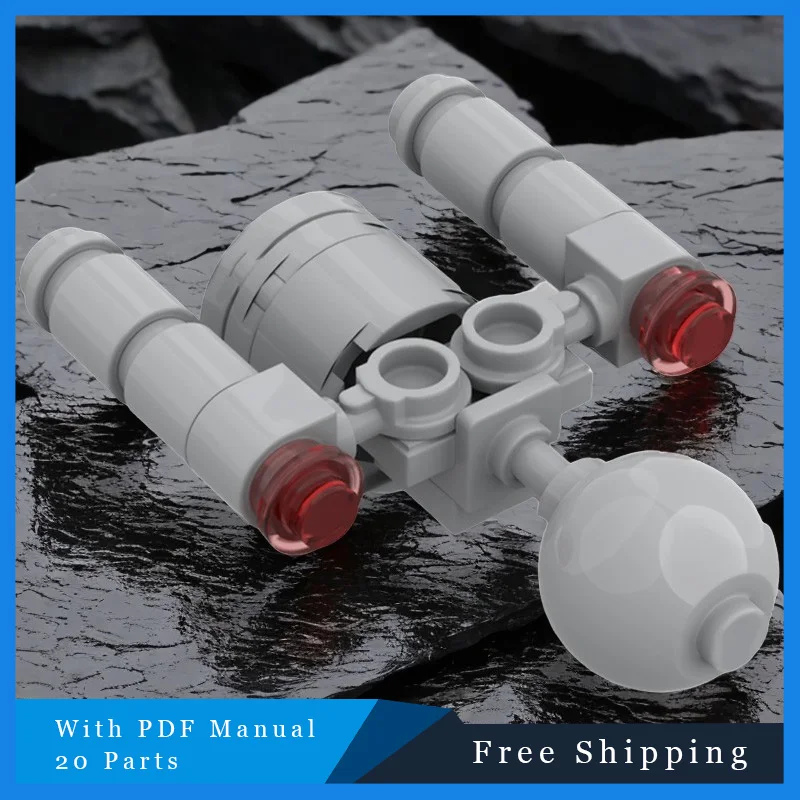 

20 деталей MOC, креативный мини-серый космический корабль, технология строительных блоков, кирпичи, модель, обучающие сборные игрушки, детские рождественские подарки