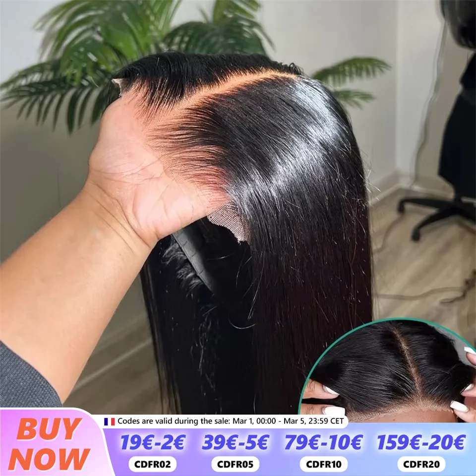 Straight Pre Cut Glueless Wig 100% Human Hair Ready To Wear And Go Pre Plucked HD Lace Wigs Real Human Hair For Women Brazilian