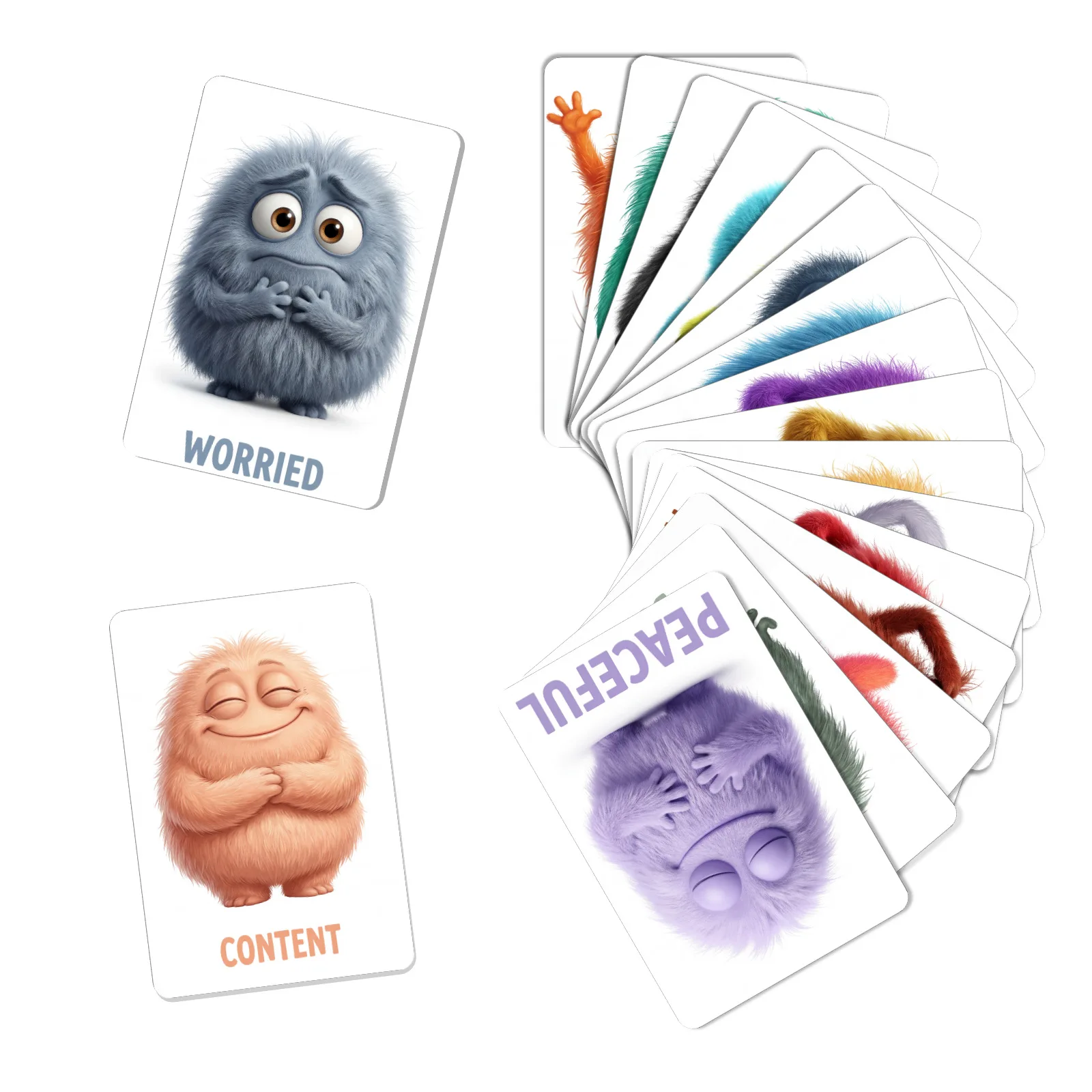 36-teiliges Monster-Emotionskarten-Set, Sozial-Emotionales Lernmaterial, Plüsch-Monster-Gefühlskarten für Kleinkinder, Vorschulbildung – Detail 14
