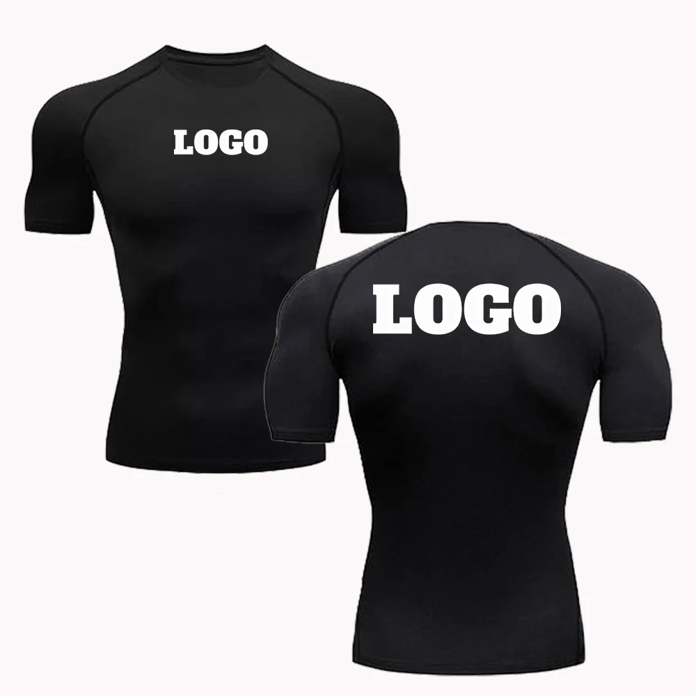 2024 Custom Compression Shirts Your OWN Logo Tops Men Printed Personalized Tshirts Sports Jogging Workout Gym Quick Dry Tshirt