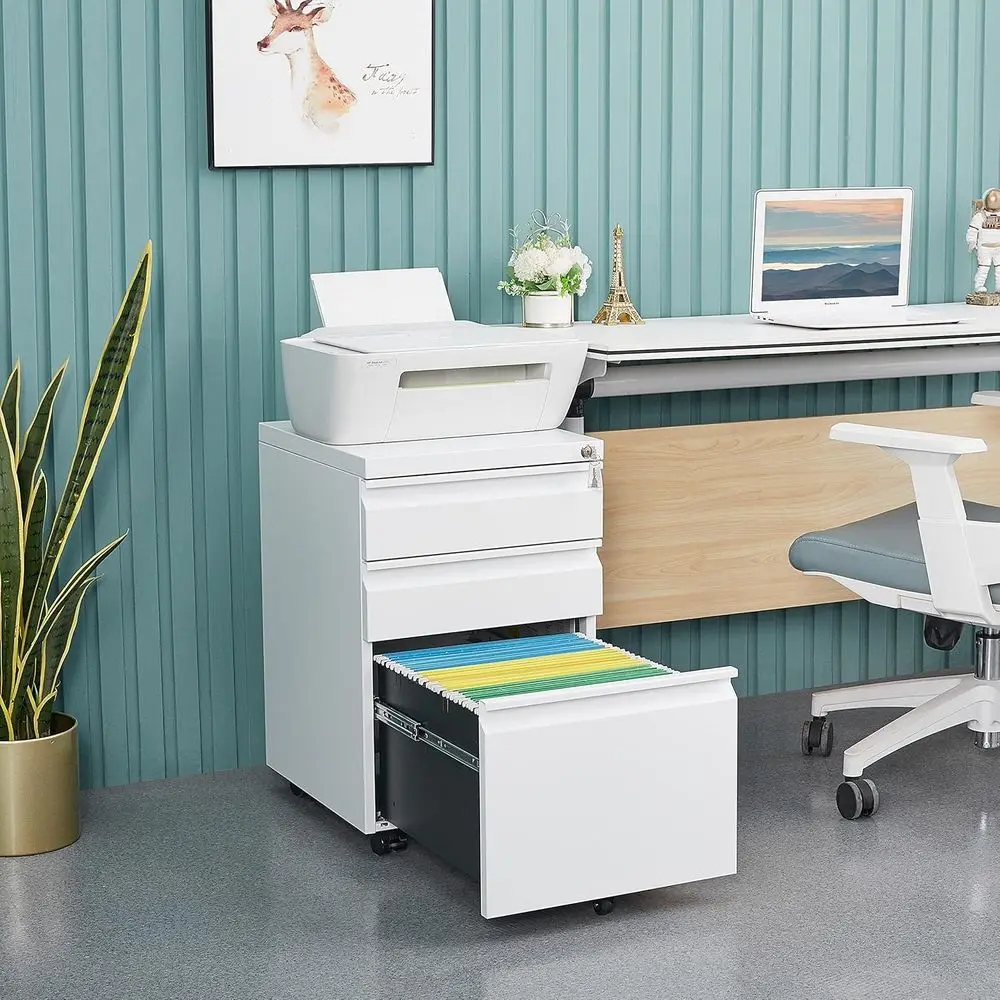 3 Der ile Cabinet with Lock, ile Cabior Home Oice,Under Desk Cabinet, Locking ile Cabinet or A4/Letter/Legal, ully Assembled Exp