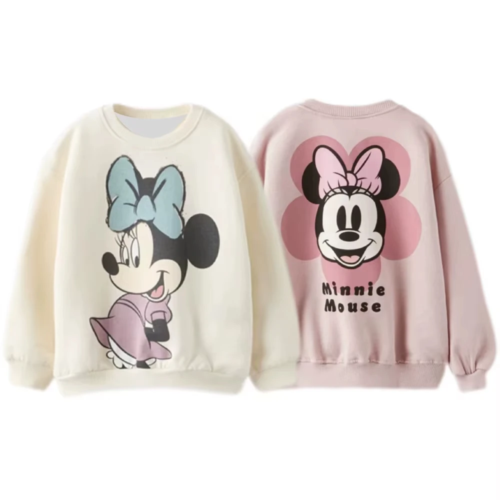 

﻿ Disney Pink Pullover Girls Cute Sweatshirt Hoodie Mickey Minnie Printed Long-sleeved Hoodie Fashion Casual Sweatshirts Y2k Top