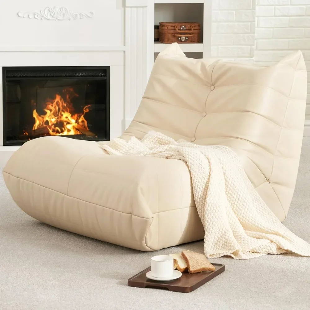 Silla tipo puf, sofá gigante con bolsa de frijol, sillas de espuma viscoelástica para adultos