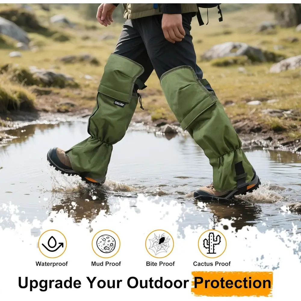 MDSTOP Hiking Gaiters, Waterproof Leg Guards for Men & Women, Snow Boot Gaiters, Lawn Care Leg Protection, for Hunting, Hiking,
