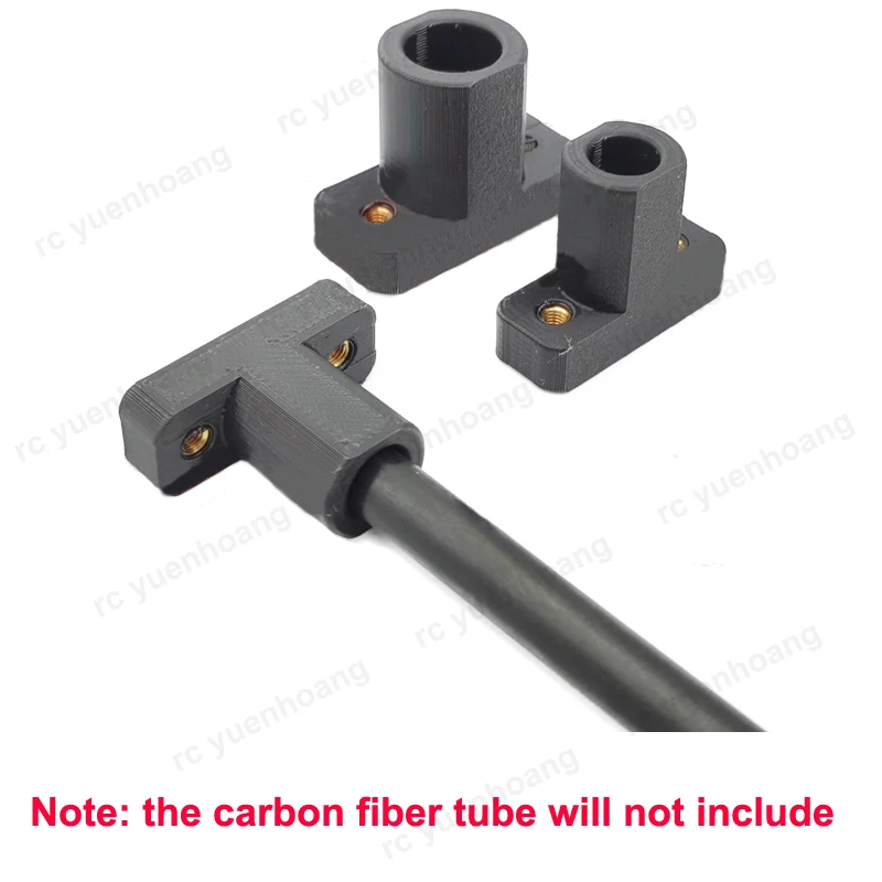 Connecteur de tube en fibre de carbone pour train d'atterrissage de importateur RC, siège de partenaires verticaux, base de montage en plastique noir, bricolage, 8mm, 12mm, 2 pièces