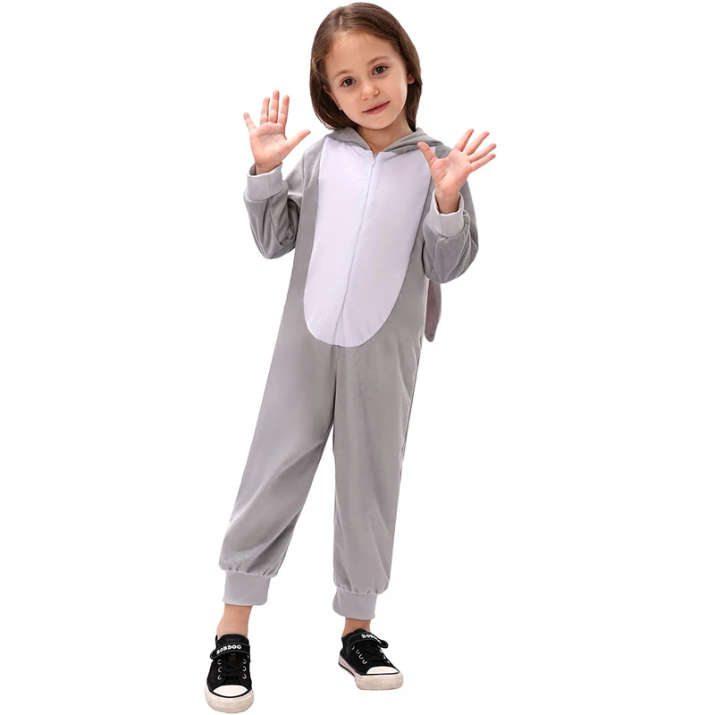 Bambini Cosplay Grey Hare Costume Performance Easter Bunny Cartoon Animal tuta festa per bambini Cute Rabbit abbigliamento Stage Show