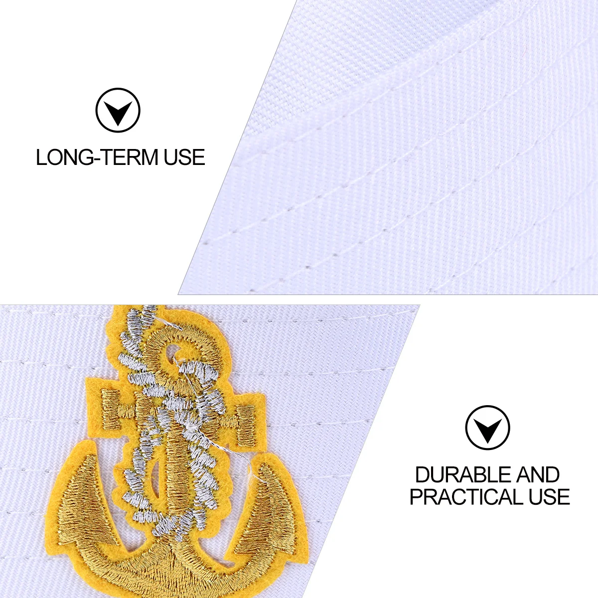 

1Pcs White Navy Sailor Hat Premium Material Cosplay Party Stage Performance Costume Accessories Sailor Hats Marine Hat