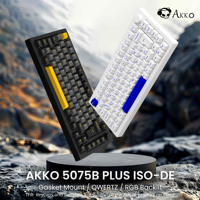 Akko 5075B Plus 75% ISO-DE German Mechanical Gaming Keyboard QWERTZ Layout Hot Swap Multi-Modes 2.4GHz /USB Type-C/Bluetooth 5.0