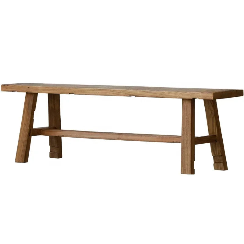 2026 Chinese traditional reclaimed reproduction bench reclaimed wooden old long bench custom simple wooden bench
