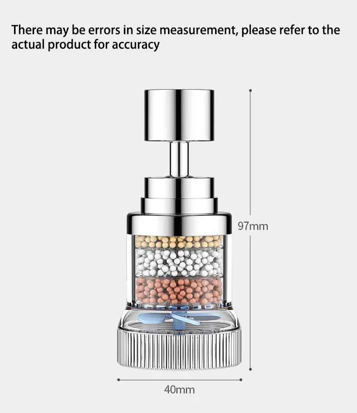 360° Rotation Kitchen Faucet Extender Anti-Splash Aerator Pressurized Water Filter Nozzle for Water Purification Saving Water