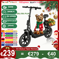 AOVOPRO EB1/EB1 PLUS 500W Electric Scooter 54.6V10.4Ah/22.5Ah Large Capacity Battery 45/100KM Long Range 35km/h 14Inch EScooter