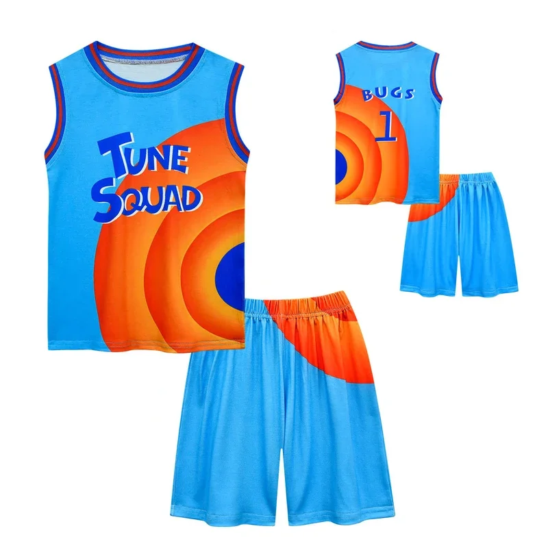 Space Jam 2 Kids Clothes for Boys Girls Tune Squad Cosplay Children Sleeveless Vest T-shirt   Pants Sets Basketball Sports Suit