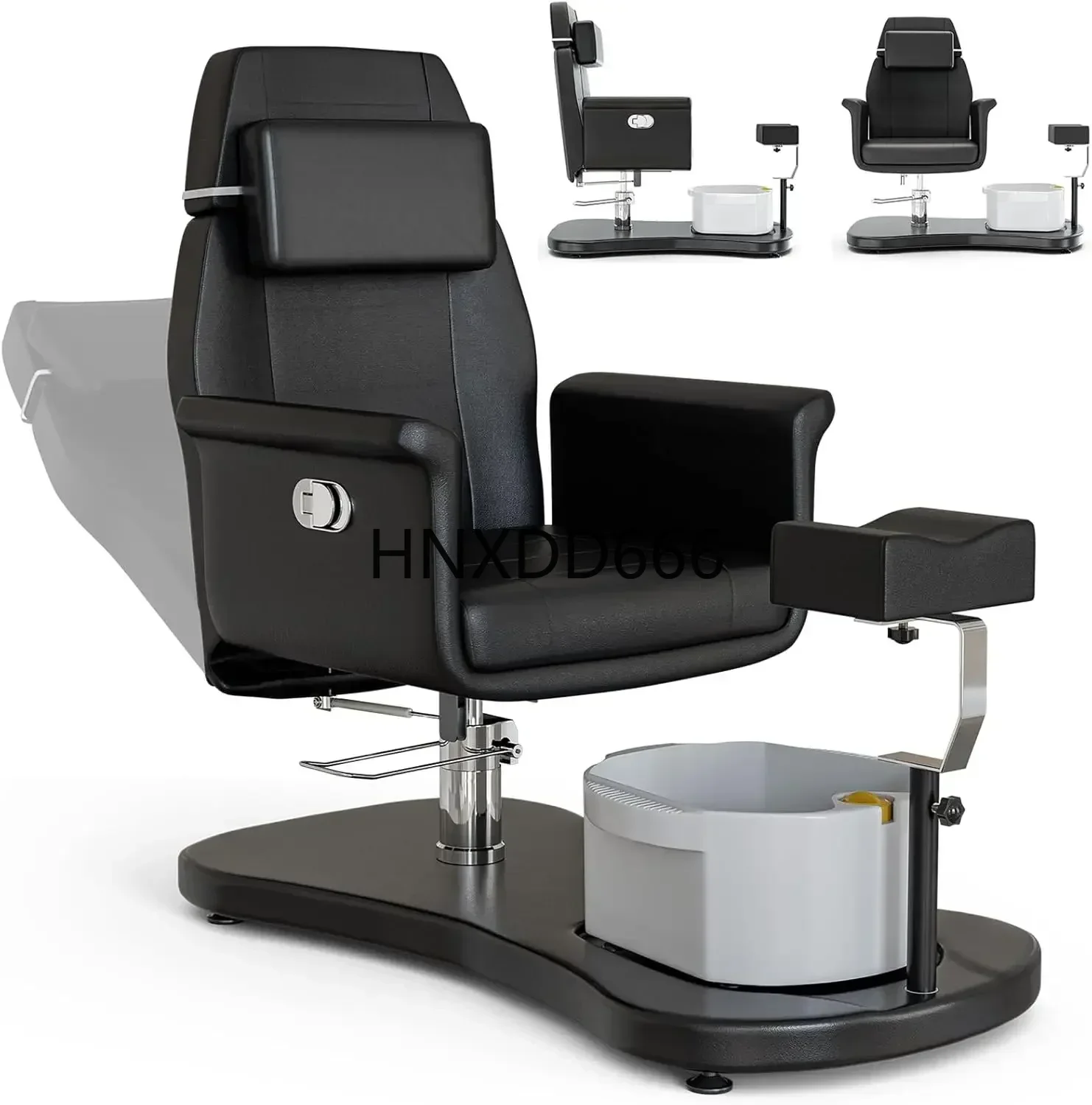 Pedicure Chair for Nail Tech, Upgraded 360 Swivel Hydraulic Lift Reclining Pedicure Station, Pedicure Unit for Pedicures Chairs