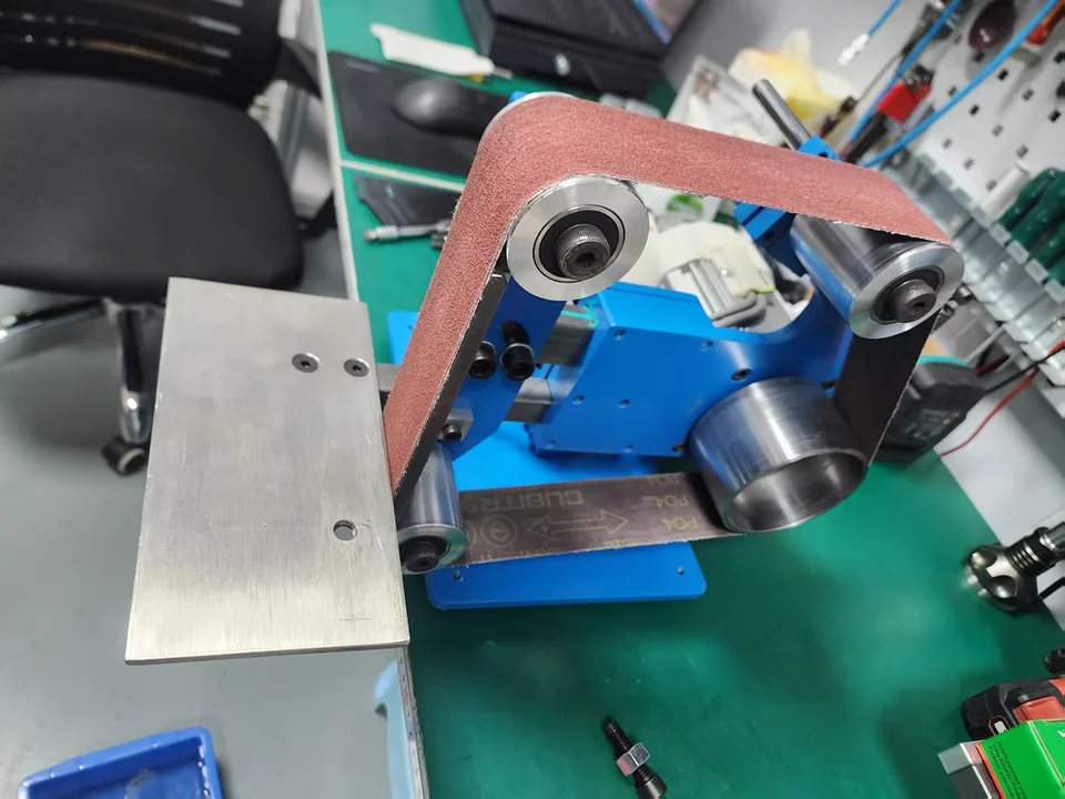 Mini Belt Sander 100x915mm Vertical Horizontal Bench Grinder All Steel Construction Home Use Metal Wood Polishing