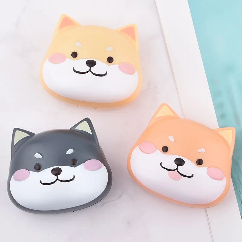 

Shiba Inu Contact Lens Case Portable Cute Cartoon Contact Lens Kit Travel Plastic Holder Container Storage Soaking Box Case