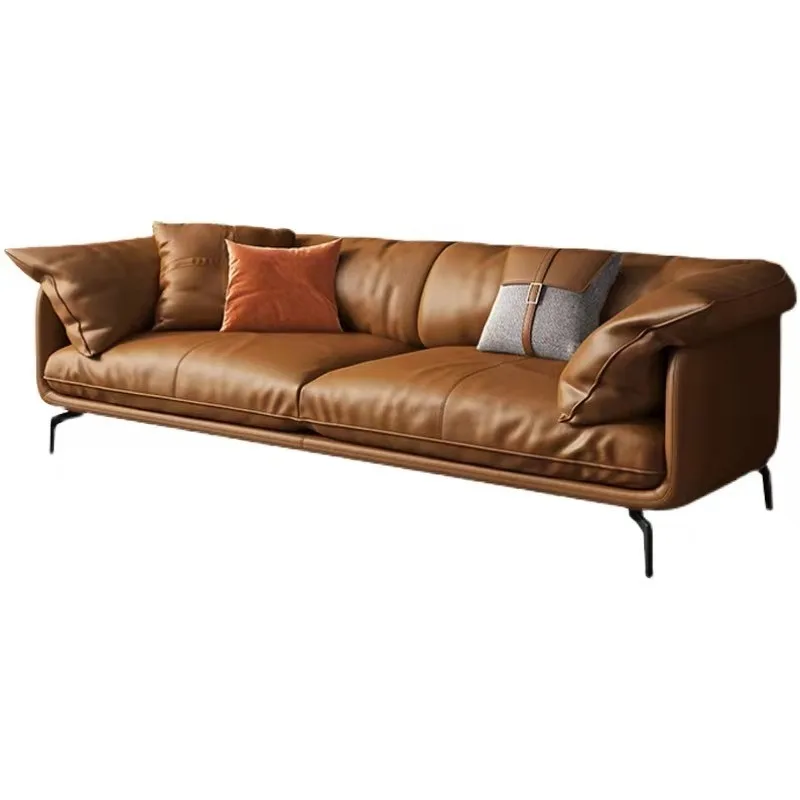 Italian minimalist first-layer cowhide sofa