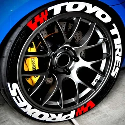 Permanent Tire Lettering Sticker TOYO TIRES PROXES 3D Car Tire Letter for Racing Tires of Waterproof Decals For 4 Wheels