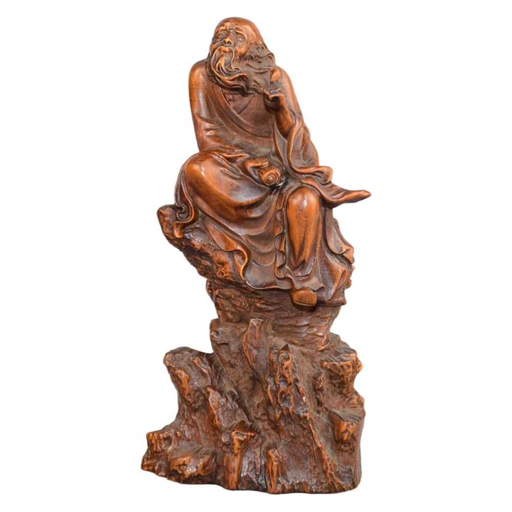 Ornement artisanal en bois sculpté, Statue de Bodhidharma, Sculpture bouddhiste Zen, illumination, sagesse, Perséverrance, méditation