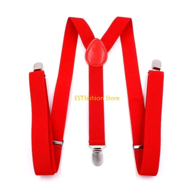 

Y5GC Adult Y Elastic Clip-On Suspenders Strap Jeans Braces 3 Clip Suspender