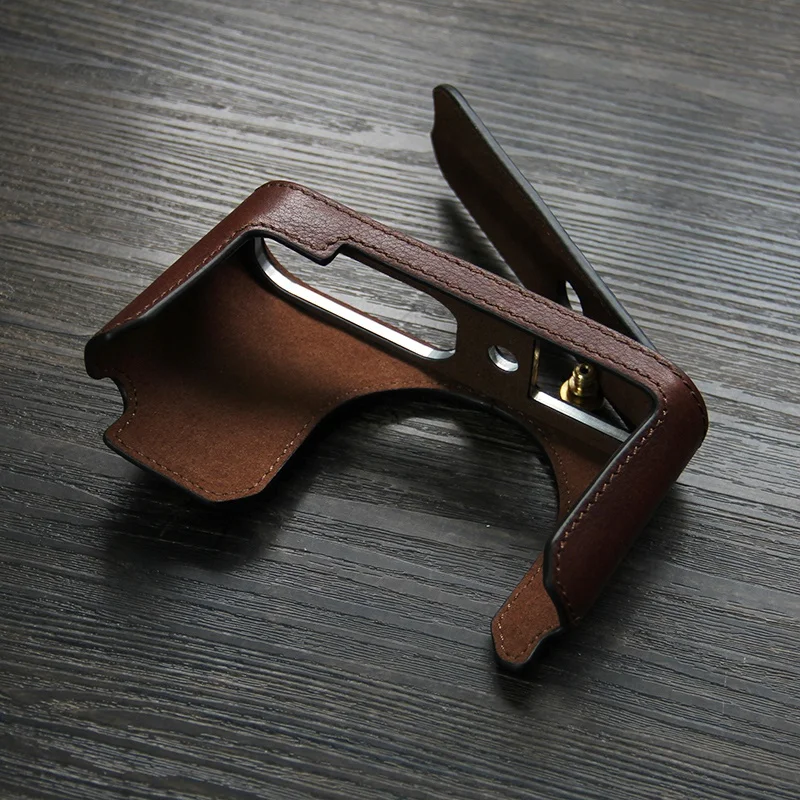 Voor Leica Q Q-P Typ116 Body Beschermhoes Doos Base Handwerk Foto Camera Echt Lederen Koeienhuid Tas Lichaam box Case