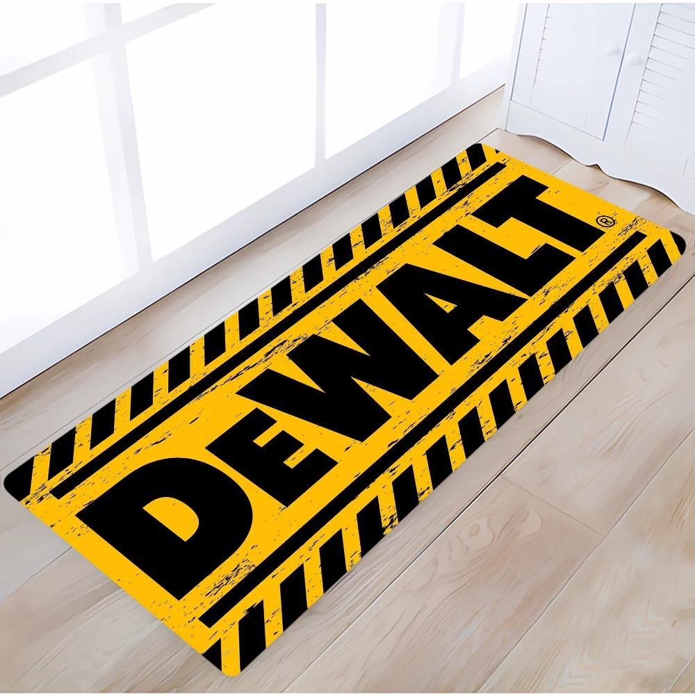 D-DeWalt Bathroom Mat Outdoor Entrance Doormat Room Carpet for Bedroom Mats Washable Non-slip Kitchen Rug Home Decorations Rugs