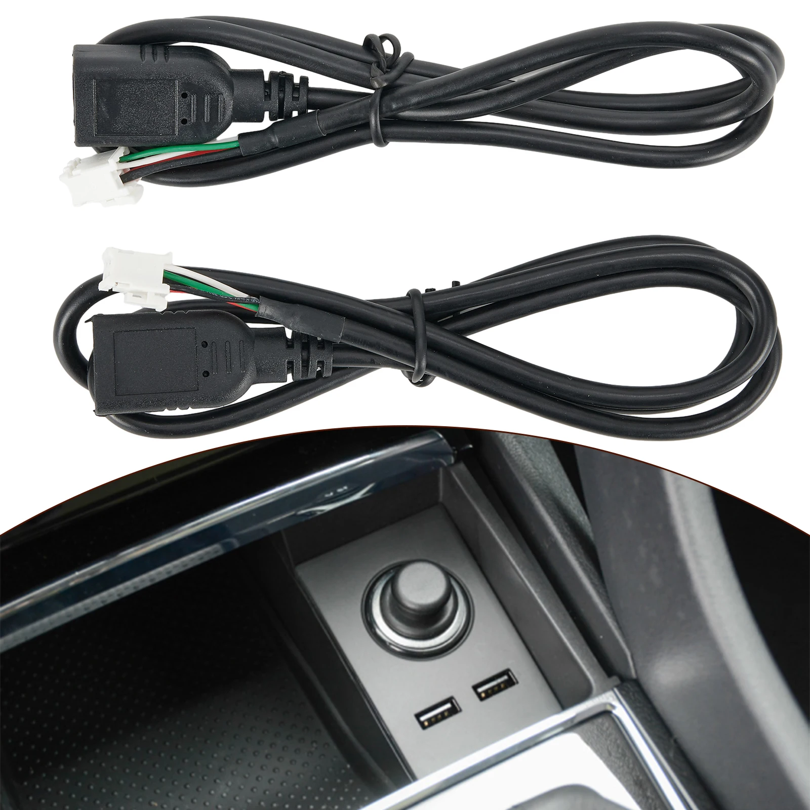2 PCS 4Pin & 6Pin  Connector USB Extension  Cable Adapter For An Car  Radio Connector  USB Extension Cable  Adapter