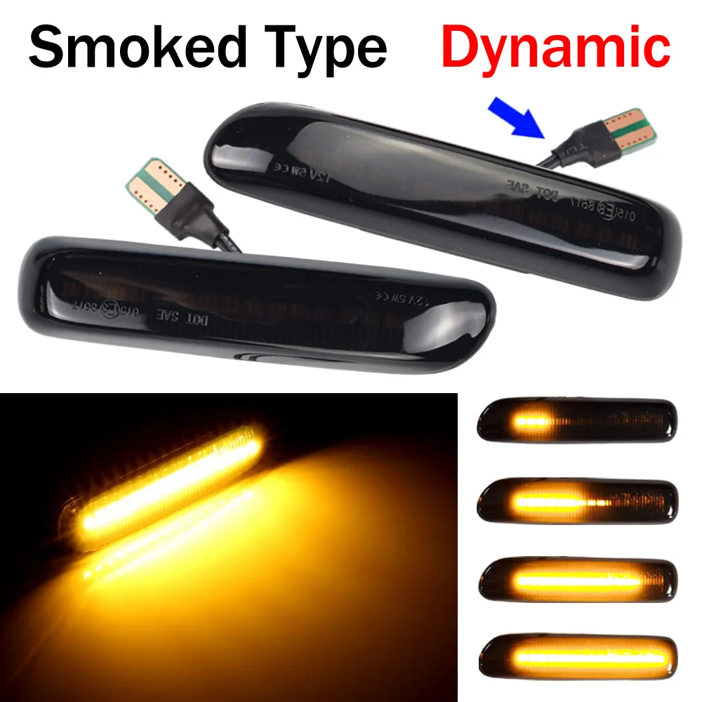 

LED Dynamic Side Marker Turn Signal Blinker Flowing Water Blinker Flashing Light For BMW 3 Series E46 Coupe Cabriolet 2000-2003