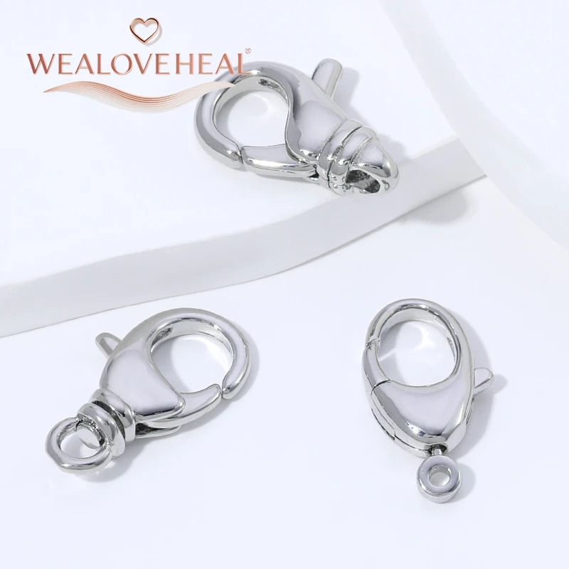 armband verschluss, 20mm Großer Rhodium-beschichteter Messing-Karabinerhaken Hochwertiger Metall-Federhaken für DIY Halsketten- und Armbandherstellung – Detail 15