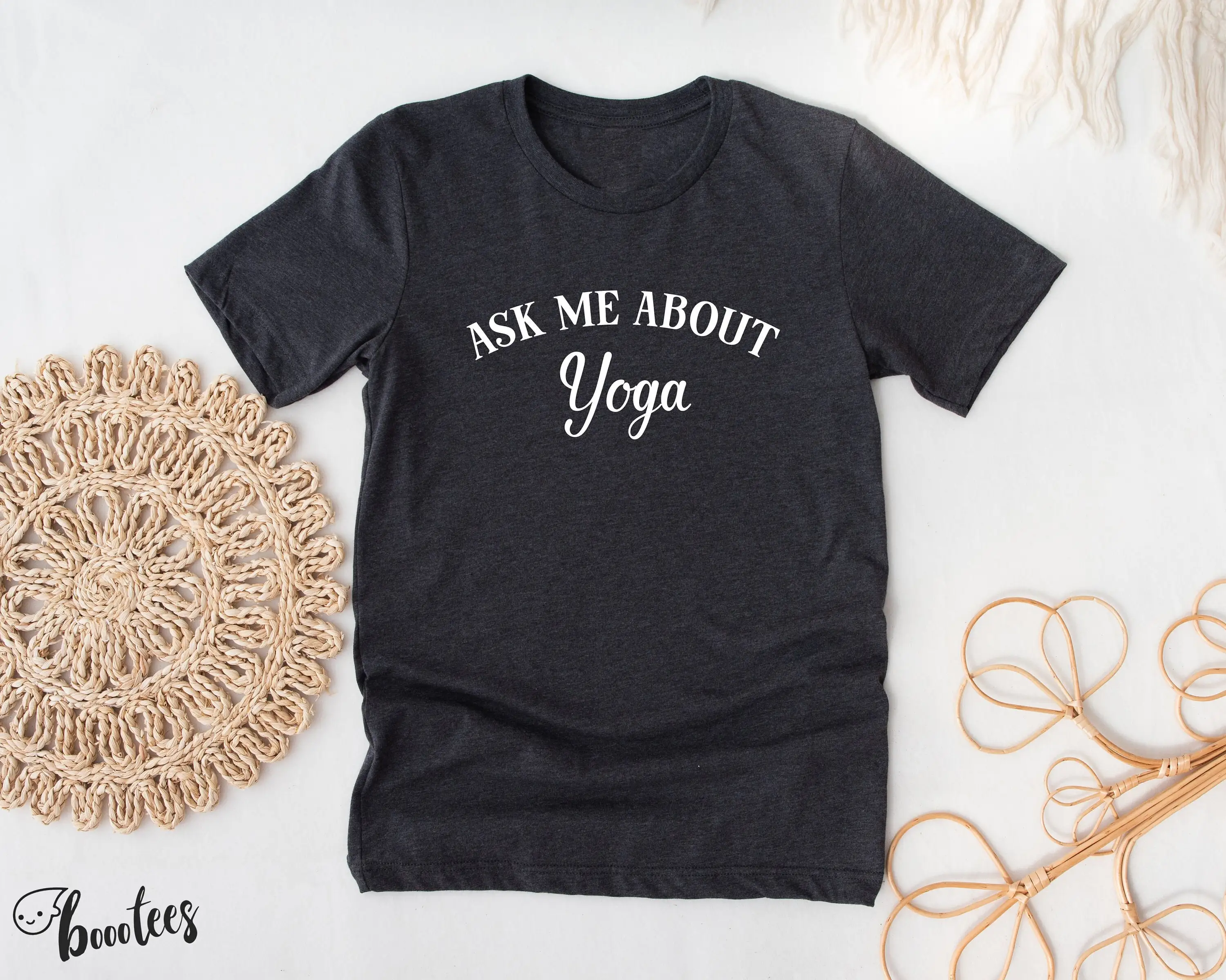 Ask Me About Yoga T Shirt Idea For Instructor Present Teacher Ashtanga Hatha Bikram Chakra Cardio Therapy Lover