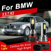 2Pcs LED Car Front Fog Lamp H11 9145 HB4 H10 9006 Canbus Error Free 200W 6000K High Bright White Bulbs For BMW 3 E46 328i 5 7 X3