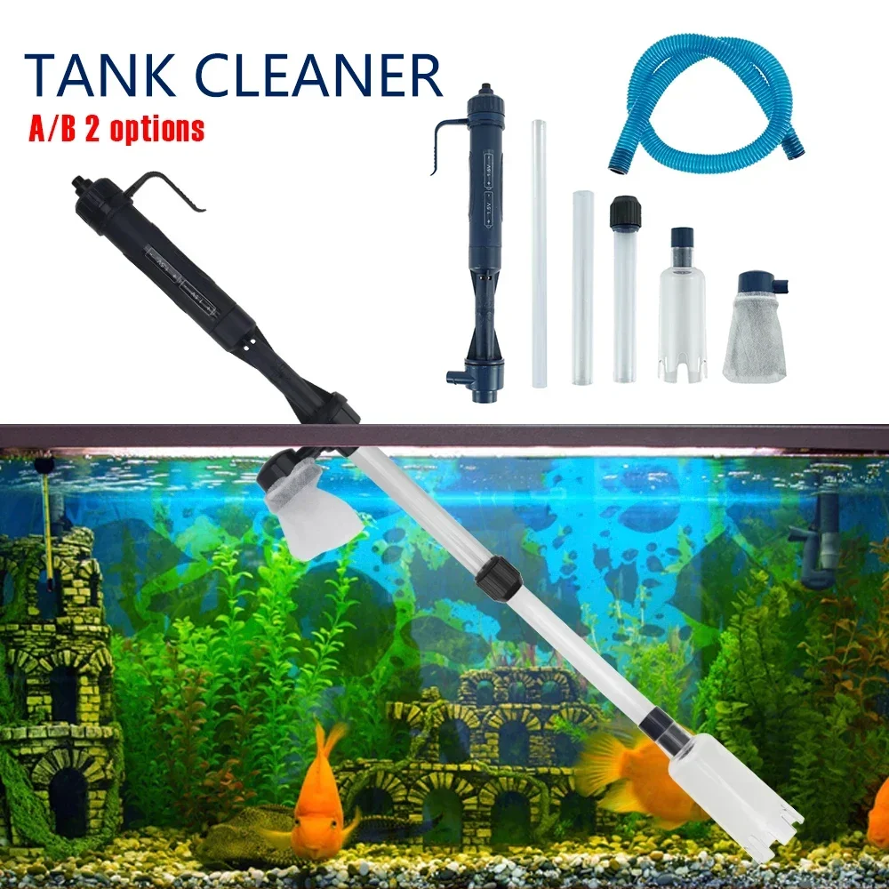 

New Fish Tank Water Changer Power and Battery Mode Aquarium Sand Washer Electric Vacuum Gravel Cleaner Aquarium Cleaning Tool