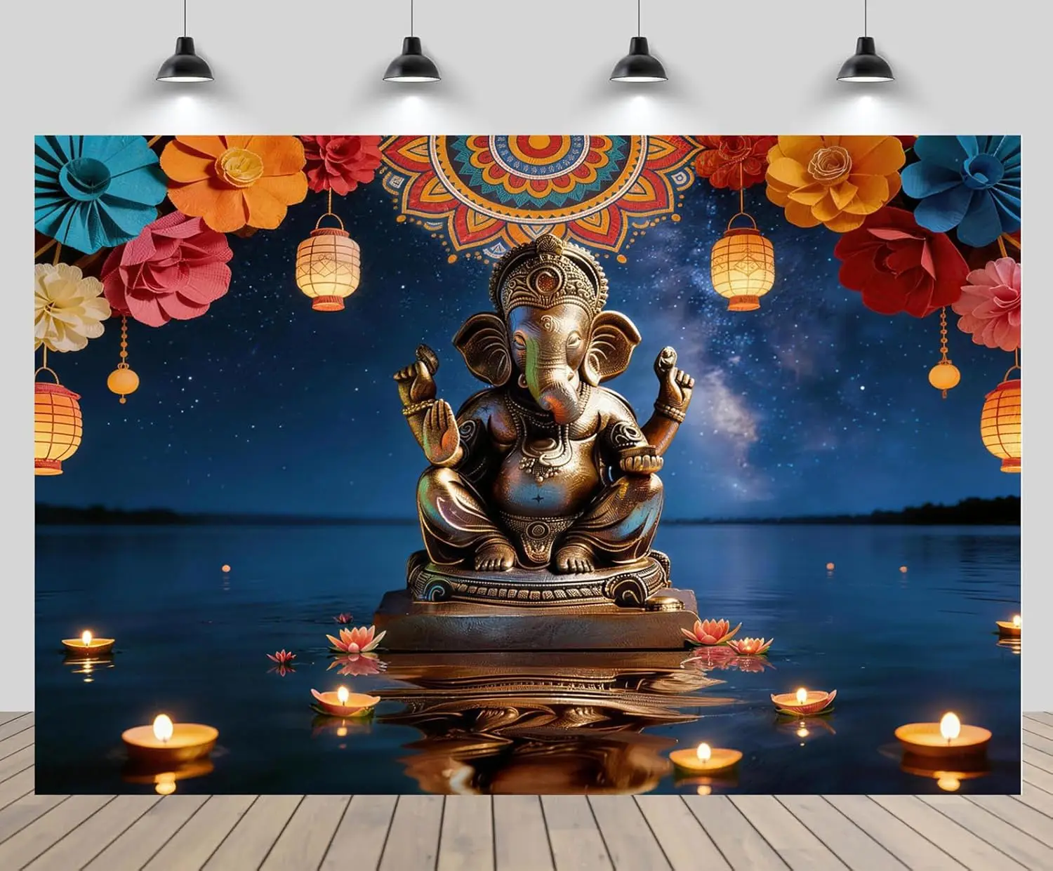 Spiritual Ganesh Tapestry Galaxy Cosmic Wall Hanging Boho Bohemian Indian Decor Art Hindu Meditation Canvas Print Poster Home De