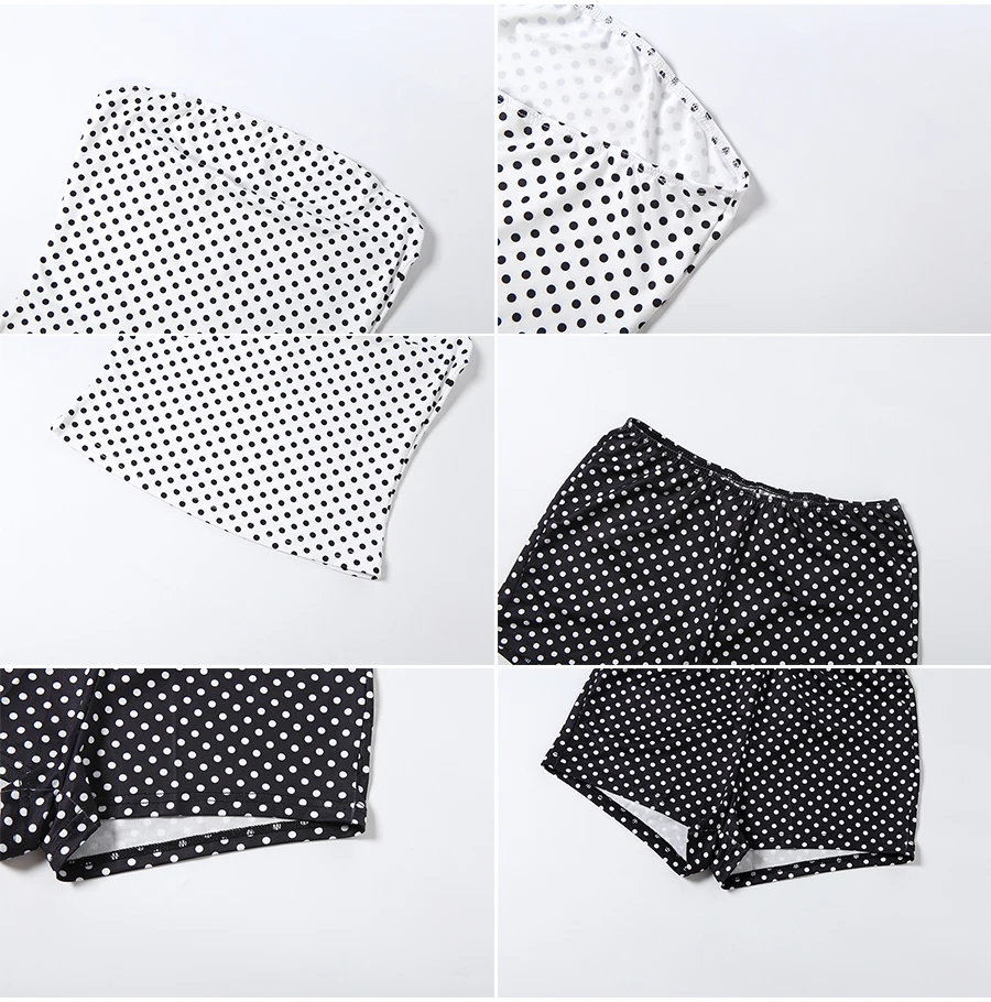 Kliou Sexy Modisches 2-Teiliges Set für Damen mit Polka-Dot-Print, Wickeloberteil, Rückenfreies Tanktop + Figurbetonte Pfirsichfarbene Hüftshorts, High-Street-Outfits – Detail 7
