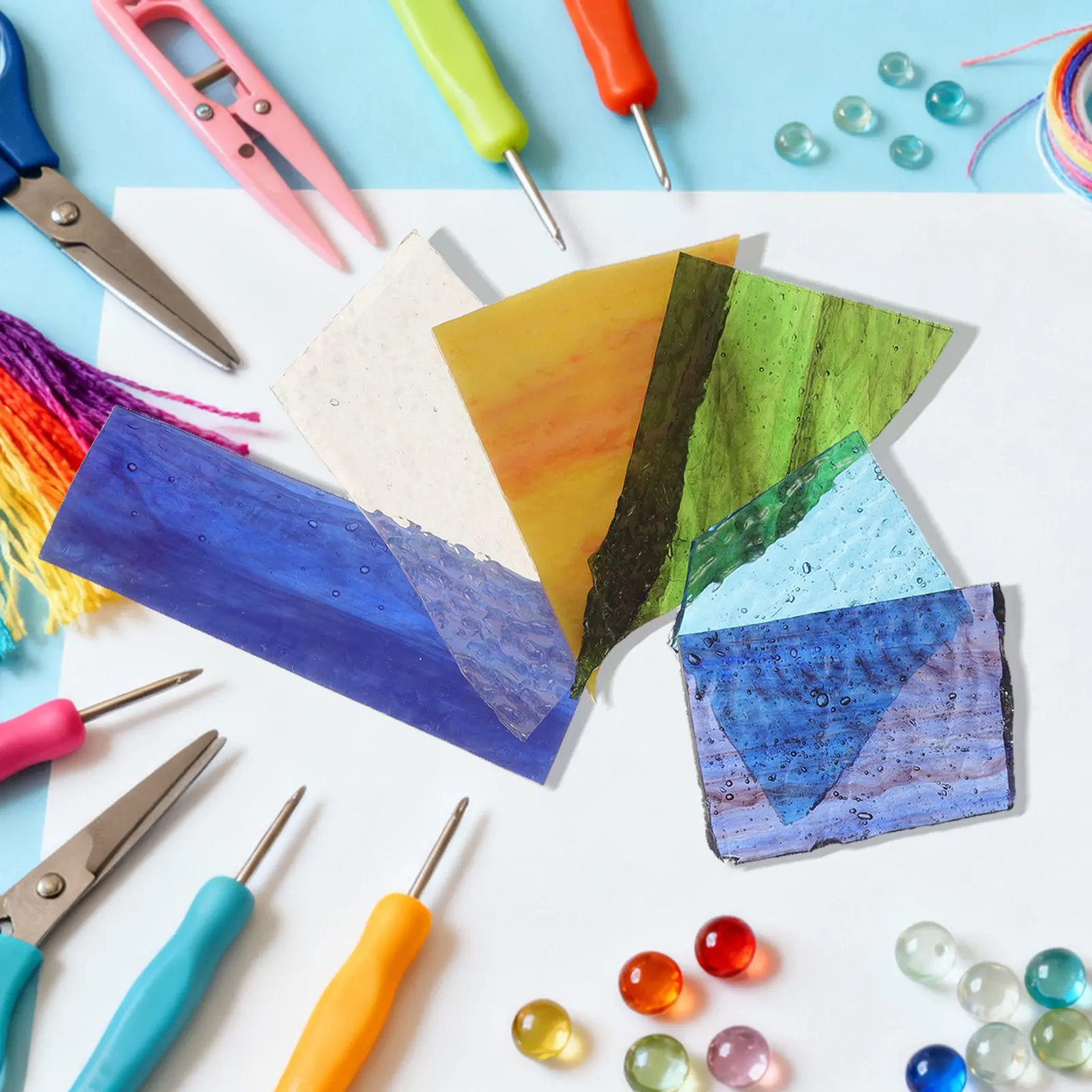 Cut into Pieces Artisan Craft Supplies for Jewelry Dichroic Fusing DIY Assortment
