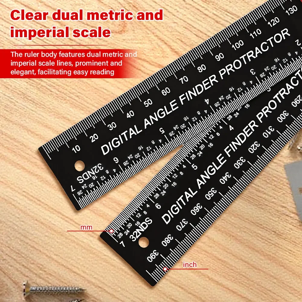 Elektronisches Winkellineal Digitaler Winkelmesser Winkelmesser 200mm 0‑360 ° 0.05 ° Hochpräzises Holzbearbeitungs-Messwerkzeug – Detail 5