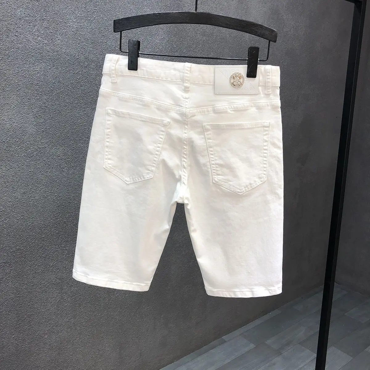 Zomer Koreaanse Mode Streetwear Luxe Casual Denim Slim Jeans Shorts Voor Heren 2024 Nieuwe Collectie Denim Witte Short Jeans Broek