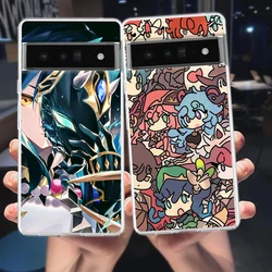 Genshin Impact Anime Phone Case Cover for Google Pixel 8 7 6 5 4 4XL Shockproof Soft 7A 6A 5A 4A 3A 3AXLPro 5G Transparent Shell