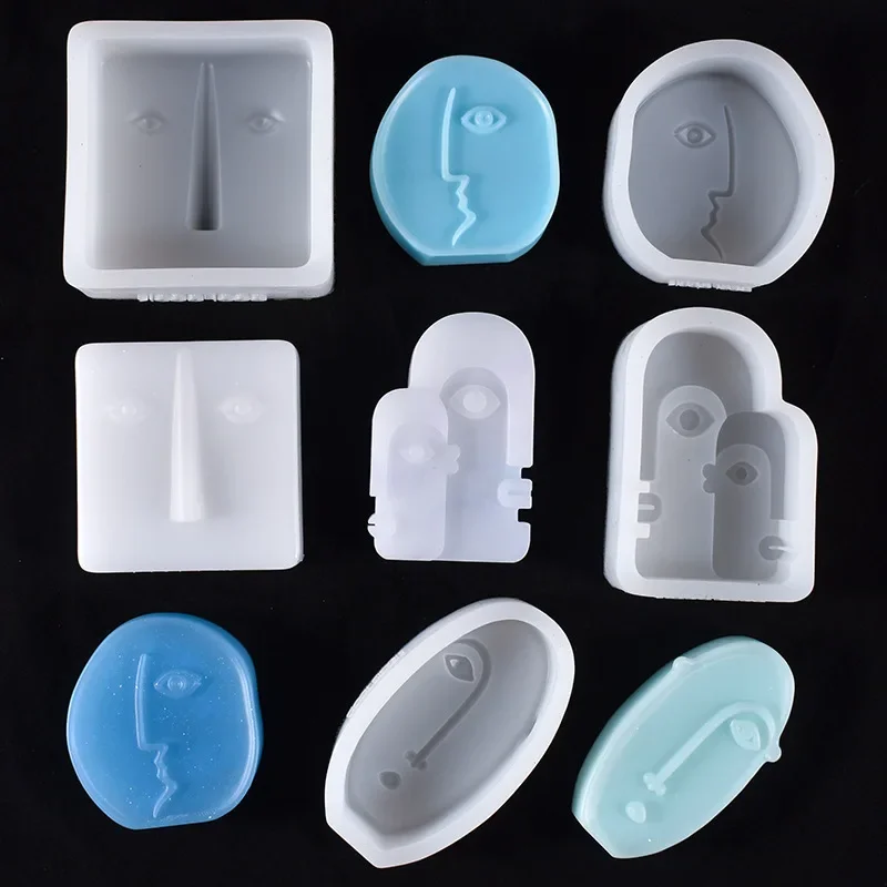 

2025 Abstract Face Facial Candle Molds Silicone Candle Mold DIY Handmade and Simple Abstract Portrait Aromatherapy Gypsum Mould