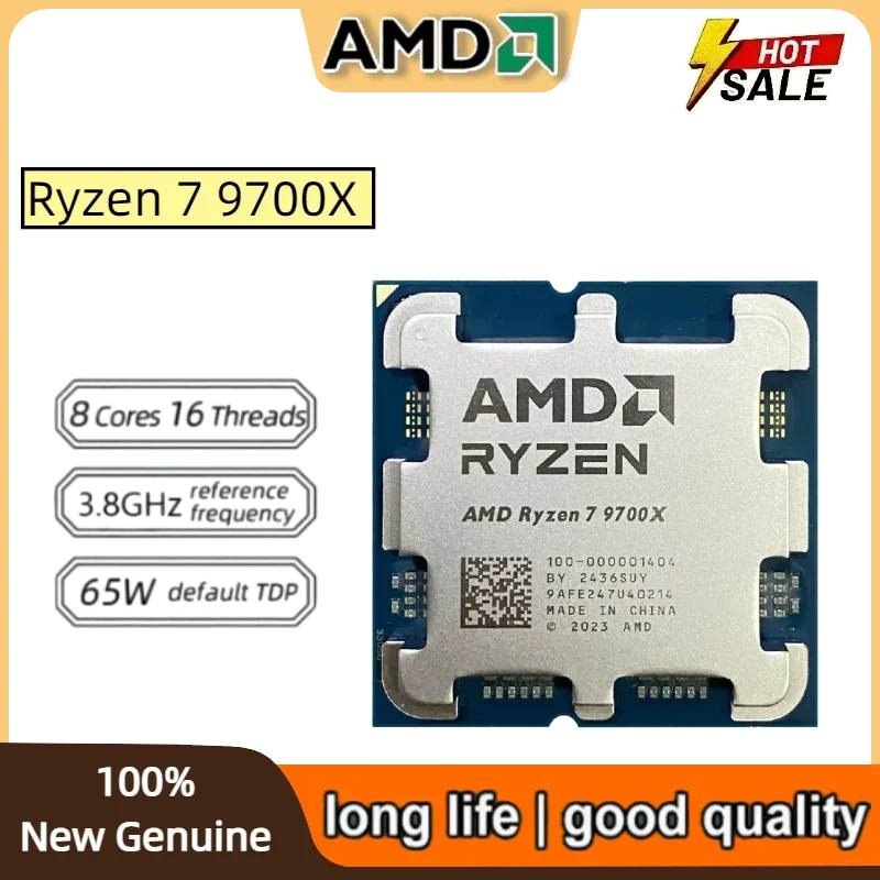 AMD Ryzen 7 9700X 8-Core 16-Thread 4NM L3=32M  3.8GHz Processor 65W DDR5 Socket AM5 R7 9700X
