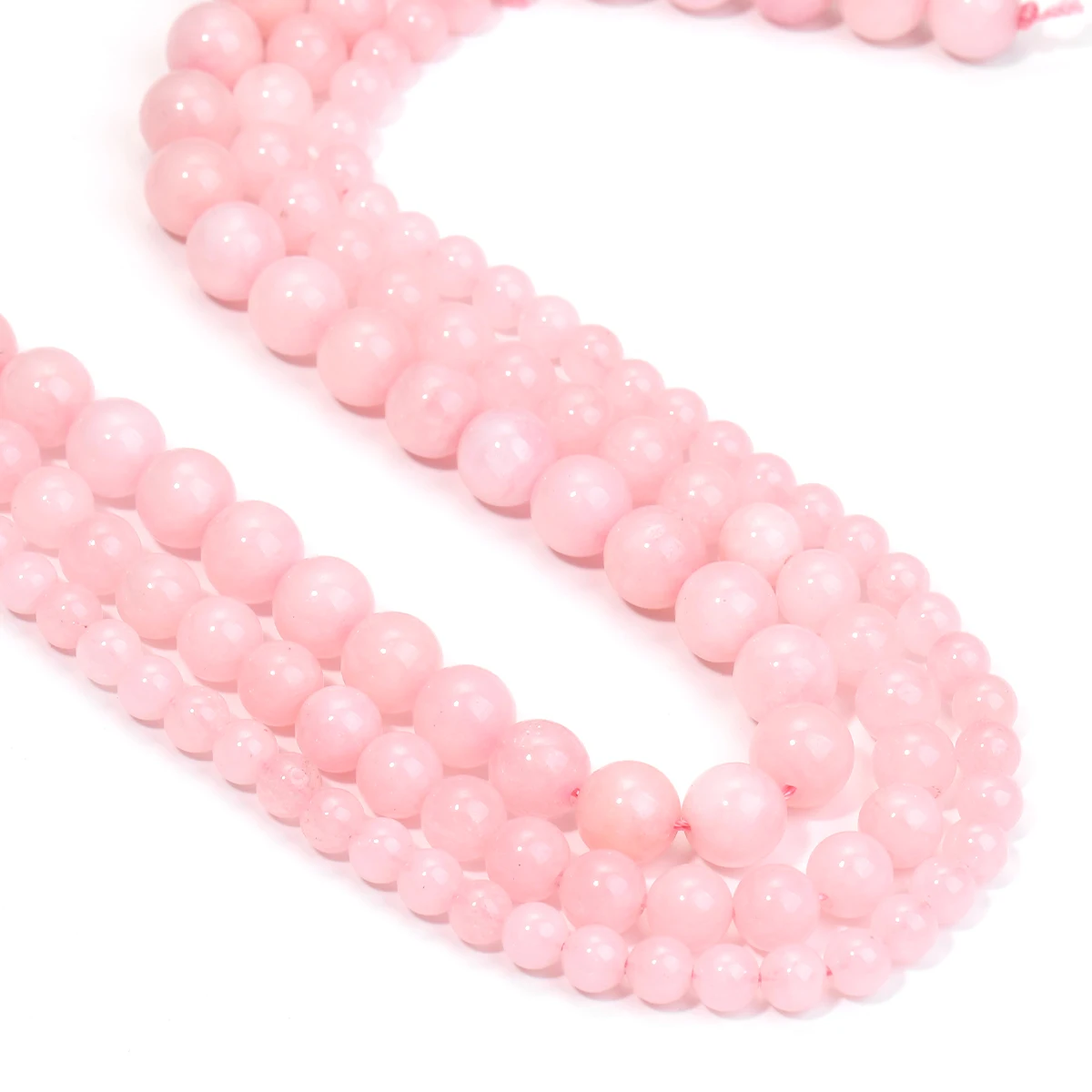 

1 Strant Pink Morganite Loose Beads Smooth Spacer for Jewelry Making Diy Bracelet Necklace Accessories Wholesale Dropshipping